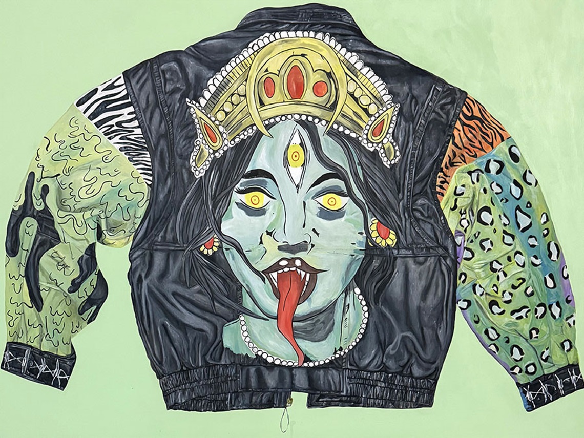 Josh Deane Kali Jacket 2025 acrylic and latex polymer paint on pine board