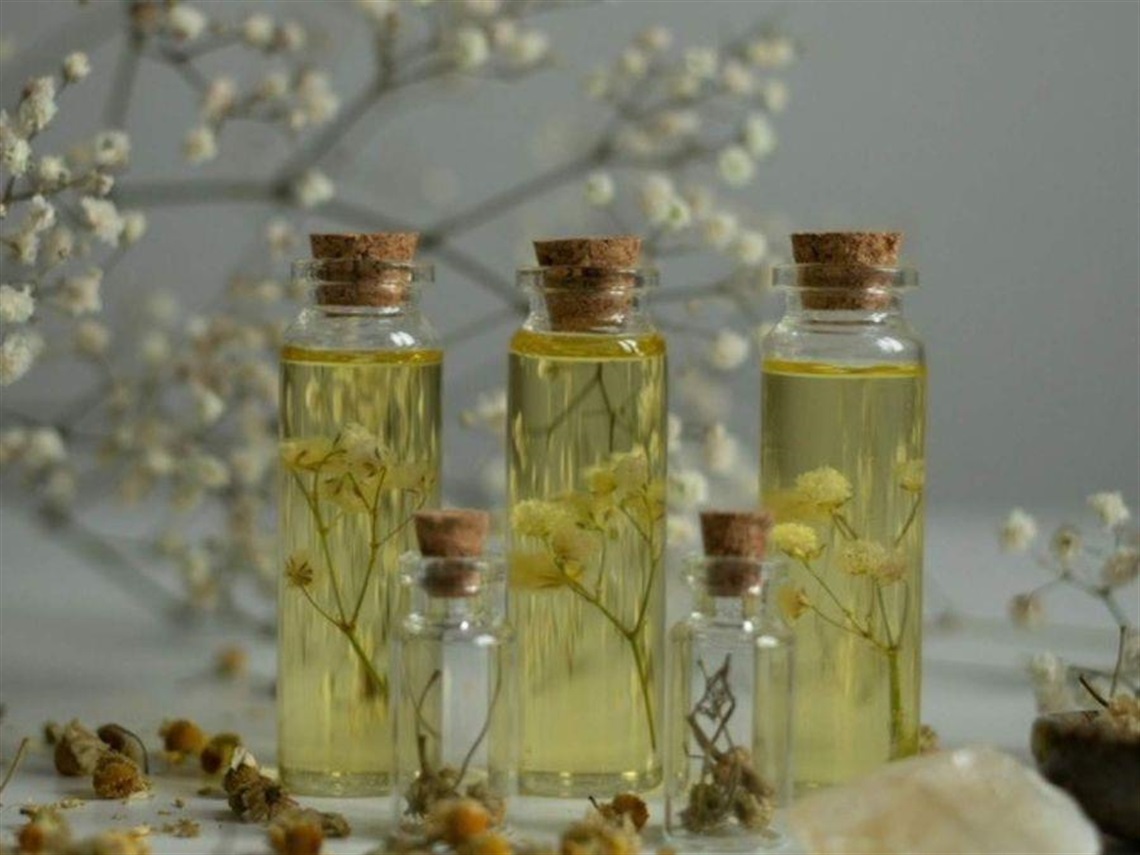 Three small bottles of handmade perfume