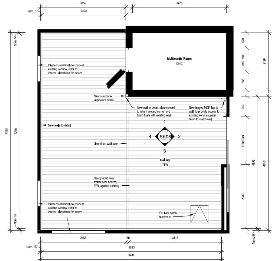 Technical drawing of floorplan